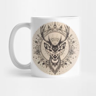 Mandala - Deer B&W Mug